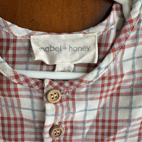 Mabel +Honey- Plaid Ruffle Long Sleeve Dress - 3T - Picture 2 of 4